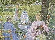 Theo Van Rysselberghe Family in an Orchard oil on canvas